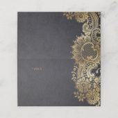 Goud zwarte bruingebondenis plaatskaartje (Buitenkant ongevouwen)