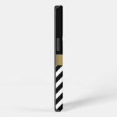 GOUD ZWARTE CHEVRON UW MONOGRAM iPhone HOESJE (Rechterkant)