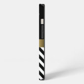 GOUD ZWARTE CHEVRON UW MONOGRAM iPhone HOESJE (Linkerkant)