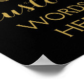 Goud & zwarte confetti maak je eigen bord poster (Hoek)