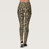 Goud/Zwarte Dierenprint Dames Leggings (Achterkant)