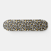 Goud & Zwarte Dierenprint Persoonlijk Skateboard (Horizontaal)
