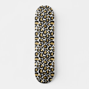 Goud & Zwarte Dierenprint Persoonlijk Skateboard