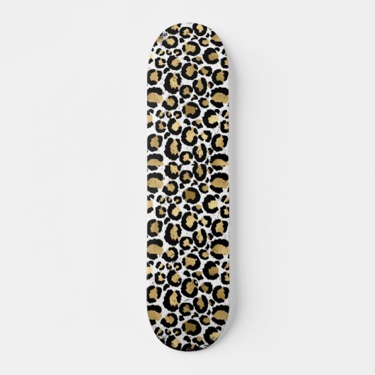 Goud & Zwarte Dierenprint Persoonlijk Skateboard (Voorkant)