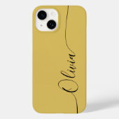 Goud Zwarte Elegante Calligrafie Script Naam Case-Mate iPhone Case (Achterkant)