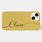 Goud Zwarte Elegante Calligrafie Script Naam Case-Mate iPhone Case (Achterkant (horizontaal))