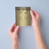Goud & Zwarte Elegante Damast Flyer (Hand)