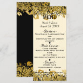 Goud & Zwarte Exotische Jungle Luipaard Glam Menu (Voorkant / Achterkant)