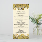 Goud & Zwarte Exotische Jungle Luipaard Glam Menu (Staand voorkant)