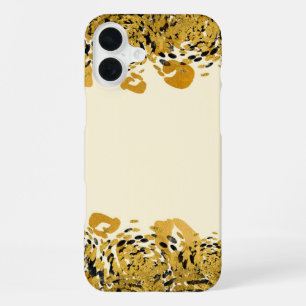 Goud & Zwarte Exotische Jungle Luipaard Glamour Cr iPhone 16 Plus Hoesje