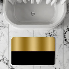 Goud & Zwarte Geometrisch Ontwerp Monogram Badmat