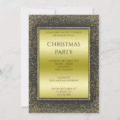Goud & Zwarte Glitter Omrande Kerstfeest Kaart (Voorkant)