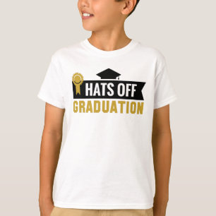 Goud Zwarte Hats Off Afstudeerlint Jongens T-shirt
