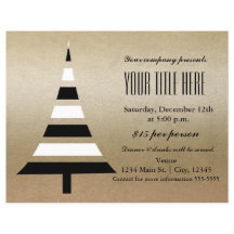 Goud & Zwarte Kerstboom Feest Flyer