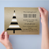 Goud & Zwarte Kerstboom Feest Flyer (Hand)