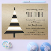 Goud & Zwarte Kerstboom Feest Flyer (Enkel)