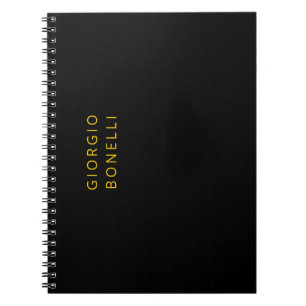 Goud & Zwarte Kleur Minimalistische Persoonlijke M Notitieboek