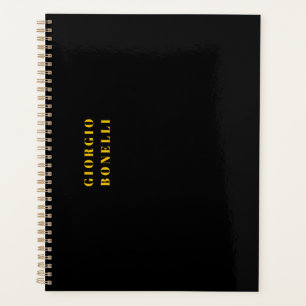 Goud & Zwarte Kleur Minimalistische Persoonlijke M Planner