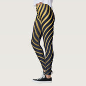 Goud & Zwarte Luxe Golfprint Leggings (Links)