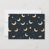 Goud & Zwarte Maan & Sterren Hemels Bruidsfeest Bedankkaart (Achterkant)