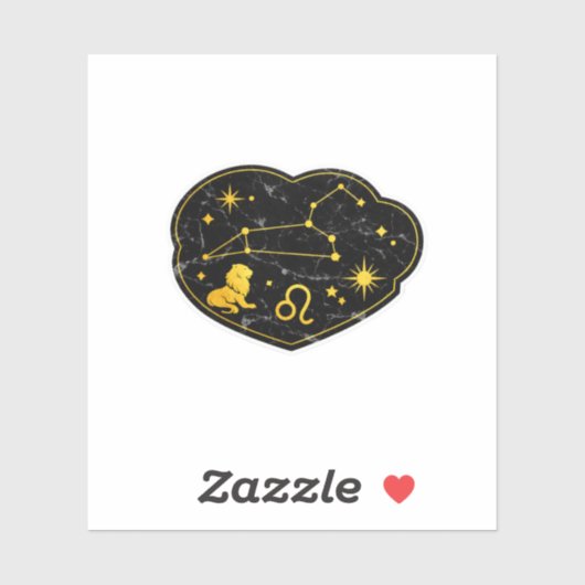 Goud & Zwarte Marmer Leeuw Sticker (Vel)