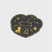 Goud & Zwarte Marmer Leeuw Sticker (Voorkant)