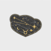 Goud & Zwarte Marmer Stier Zodiac Sticker (Voorkant)