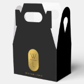 Goud & Zwarte Monogram Moderne Minimalist Bedankdoosjes (Geopend)