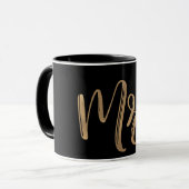 Goud & Zwarte MR. Typography Modern Minimaal Lette Mok (Voorkant links)