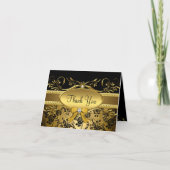 Goud & Zwarte Roos Bedankkaart (Voorkant)