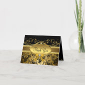 Goud & Zwarte Roos Dankkaart Bedankkaart (Voorkant)