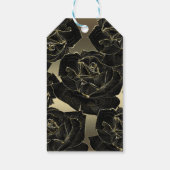 Goud & Zwarte Roos Glam Elegante Chique Feest Cadeaulabel (Achterkant)