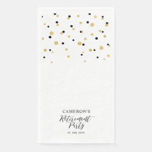 Goud & Zwarte Stijlvolle Script Confetti Juichende Servet