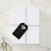 Goud & Zwarte Stippen Persoonlijke bruiloft Cadeaulabel (Met Touw)