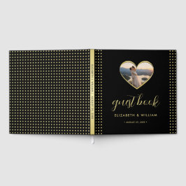 Goud & Zwarte Stippen Persoonlijke bruiloft Gastenboek