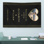 Goud & Zwarte Stippen Persoonlijke bruiloft Spandoek (Beurs)