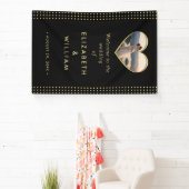 Goud & Zwarte Stippen Persoonlijke bruiloft Spandoek (Insitu)