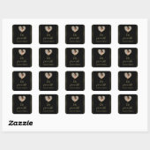 Goud & Zwarte Stippen Persoonlijke bruiloft Vierkante Sticker (Vel)