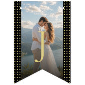 Goud & Zwarte Stippen Persoonlijke bruiloft Vlaggetjes (Derde vlag)