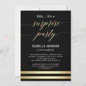 Goud & Zwarte Strepen Shh... Het is een verrassing Kaart (Voorkant)
