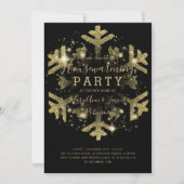 Goud & Zwarte Winter Housewarming Party Kaart (Voorkant)