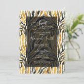 Goud Zwarte Zebraprint Patroon Kaart (Staand voorkant)