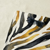Goud Zwarte Zebraprint Patroon Strandlaken (In situ)