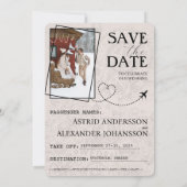 Goud Zweeds paspoort Bewaar de datum Save The Date (Achterkant)