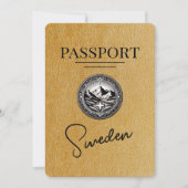 Goud Zweeds paspoort Bewaar de datum Save The Date (Voorkant)