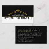 Goud Zwemicoon, Zwemcoach & Badmeester Visitekaartje (Voorkant / Achterkant)