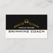 Goud Zwemicoon, Zwemcoach & Badmeester Visitekaartje (Voorkant)