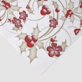 Goud zwijn en bruine Holly op witte tissue Pa Tissuepapier (Detail)