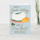 Gouda Vakantie en Brie-lliant Nieuwjaar Cheesy Kaa Kaart (Voorkant)