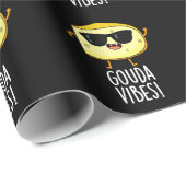 Gouda Vibes Funny Cheese Pun Dark BG Cadeaupapier (Rol Hoek)